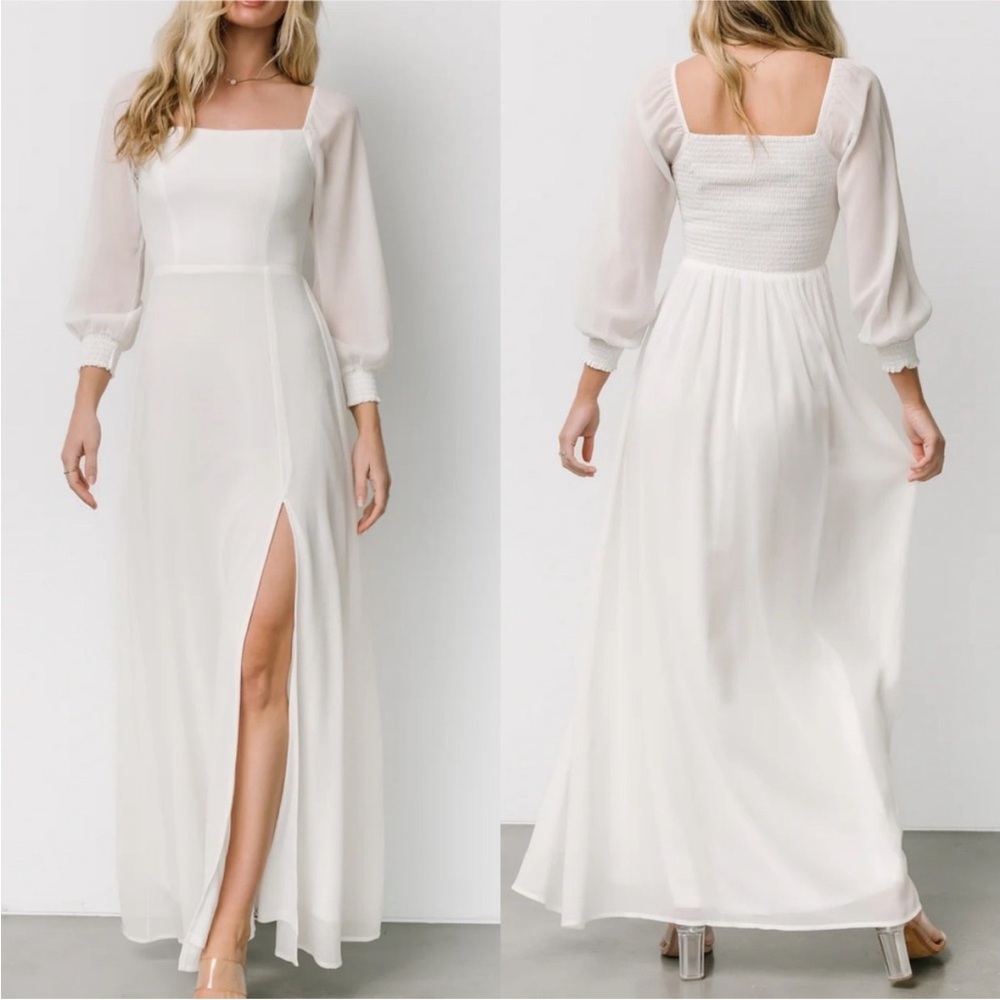 NEW Baltic Born Giselle White Long Sleeve Maxi Dress Gown Wedding Formal Size XL